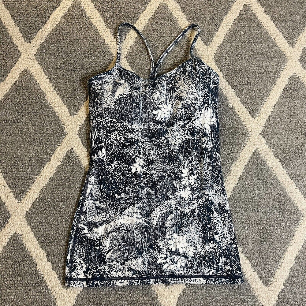 Lululemon Power‎ Y Tank *Luon Wildwood Multi Sz 4